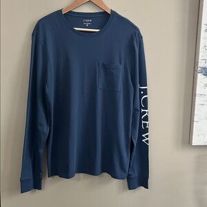J Crew navy long sleeve T-shirt size medium new